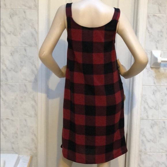 Last 1! RED & BLACK MIDI PLAID DRESS - Picture 8 of 8